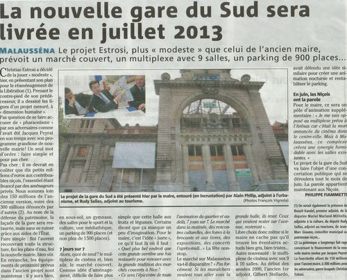 La nouvelle gare du sud sera livrée en juillet 2013 La nouvelle gare du sud sera livrée en juillet 2013