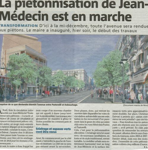La pietonnisation de Jean-Médecin est en marche La pietonnisation de Jean-Médecin est en marche